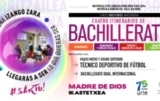 bachillerato 2021-22 madre de dios ikastetxea